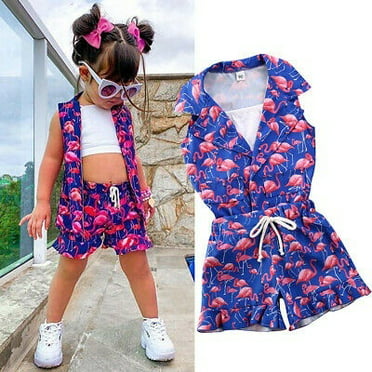 Details about   Toddler Kid Baby Girl Summer Ruched Button Vest Top Floral Shorts Outfits Set 